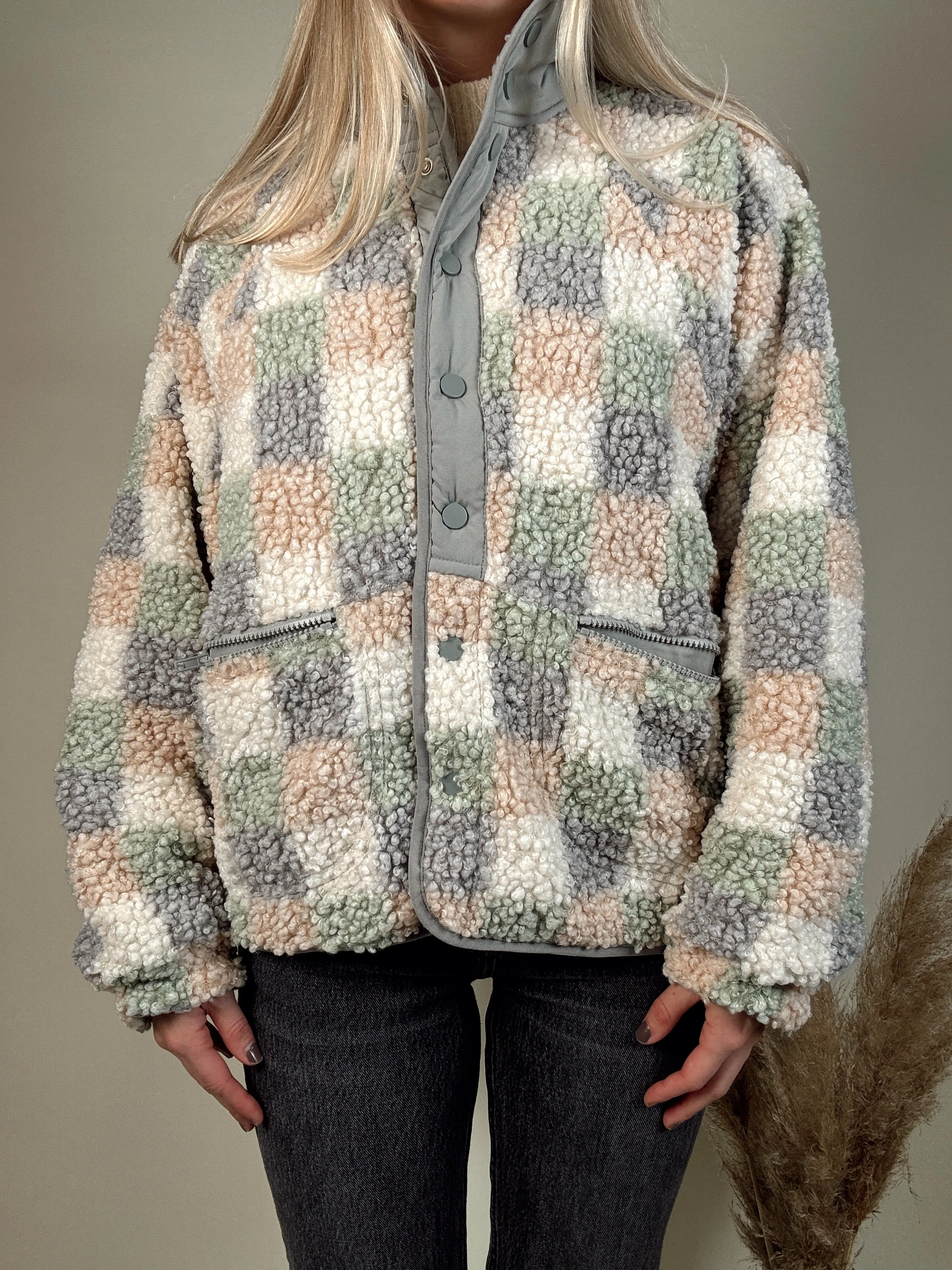 Checkered Sherpa Jacket