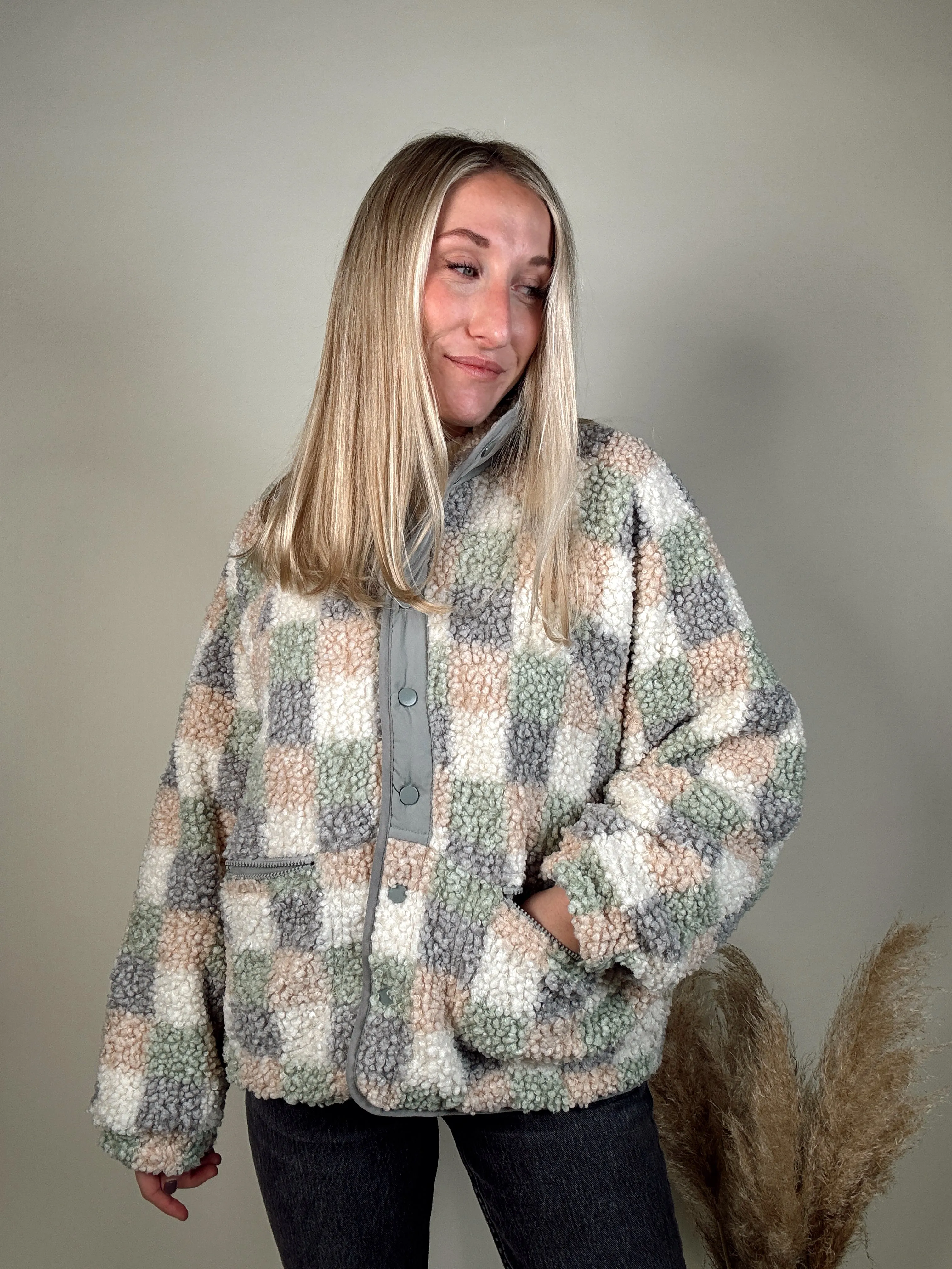 Checkered Sherpa Jacket