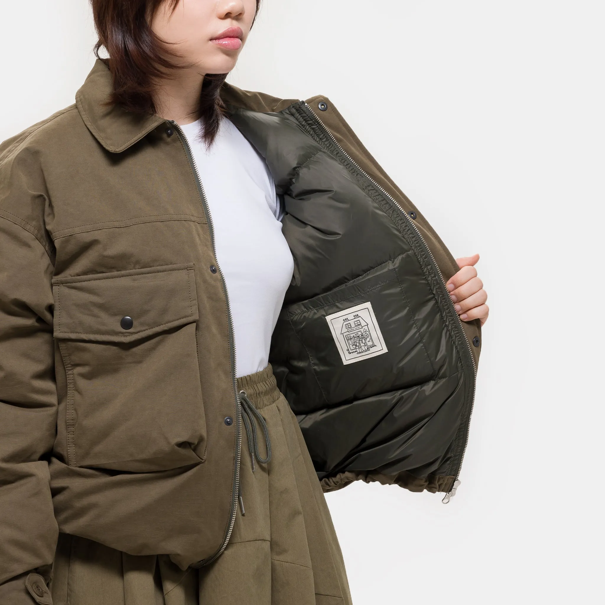 Down Pocket Jacket in Khaki