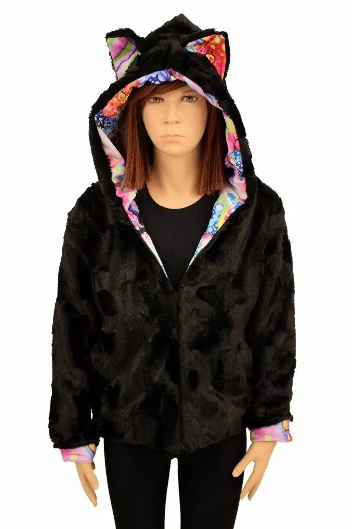 Kids Minky Cat Ear Jacket