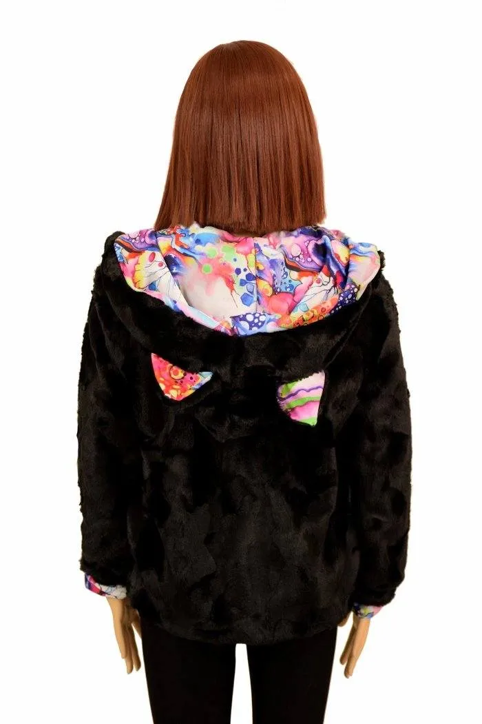 Kids Minky Cat Ear Jacket