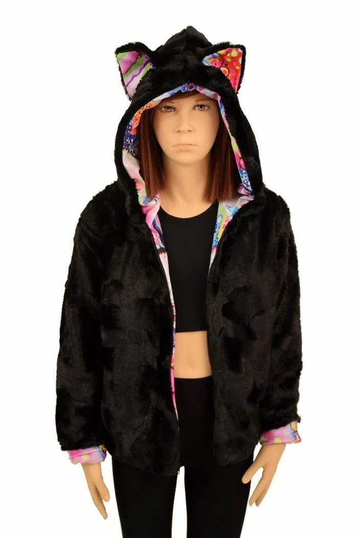 Kids Minky Cat Ear Jacket