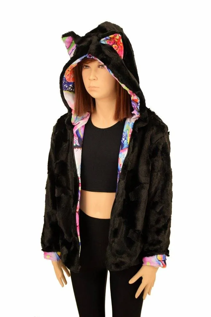 Kids Minky Cat Ear Jacket