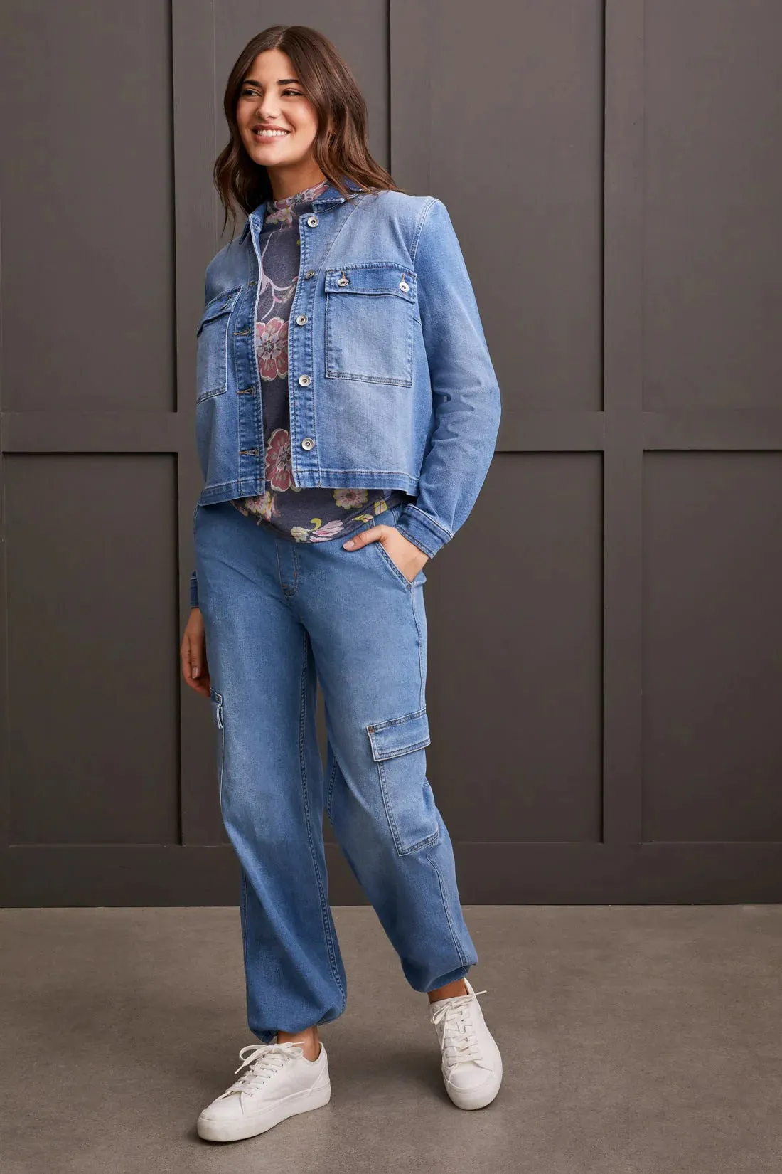 Textured Denim Jacket [Blue Delight-5666O]