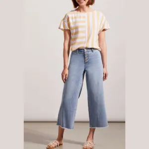 Tribal Jeans - Audrey Button Fly Crop Wide Leg - Sweet Blue