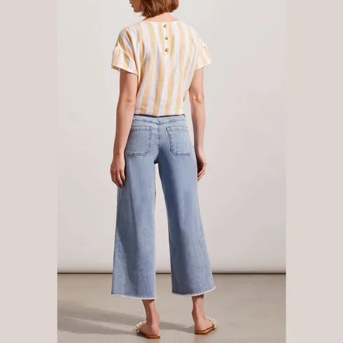 Tribal Jeans - Audrey Button Fly Crop Wide Leg - Sweet Blue