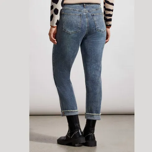 Tribal Jeans - Audrey Girlfriend Straight Ankle Jeans