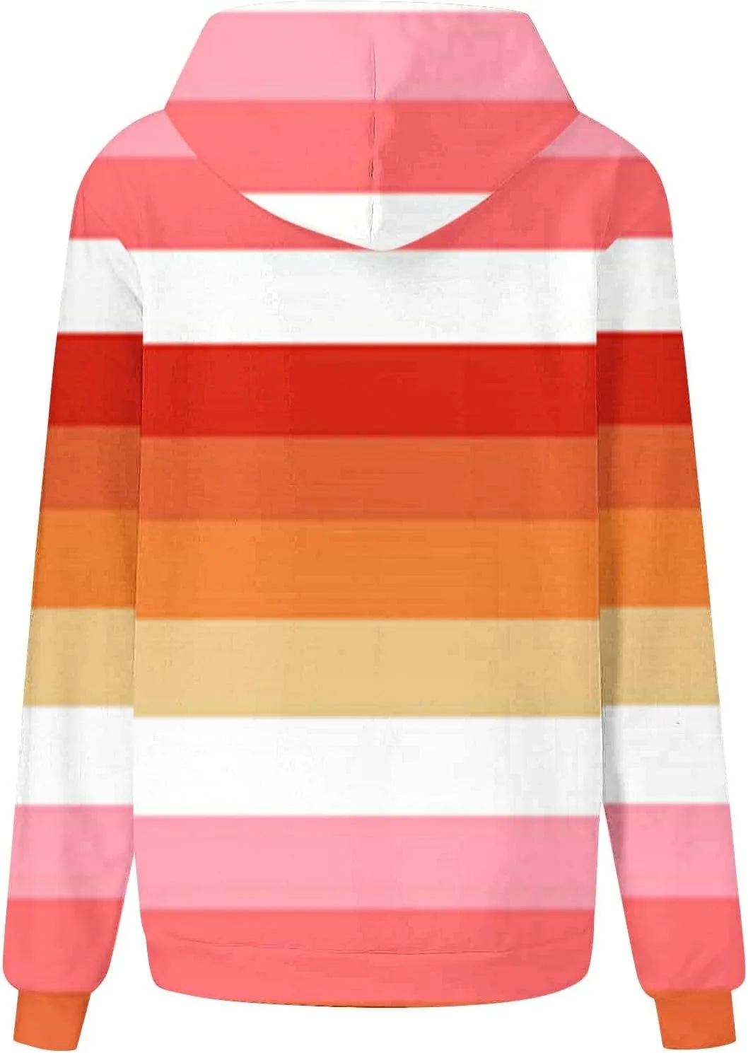 Womens Striped Hoodies Color Block Drawstring Hoodie Oversized Pullover Casual Fall Fashion Loose Fit Sweatshirt